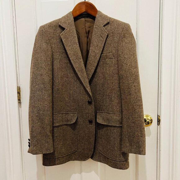 VTG Men’s Imperial By Haggar Wool Tweed Herringbone Blazer Jacket 38 R USA - Picture 3 of 16
